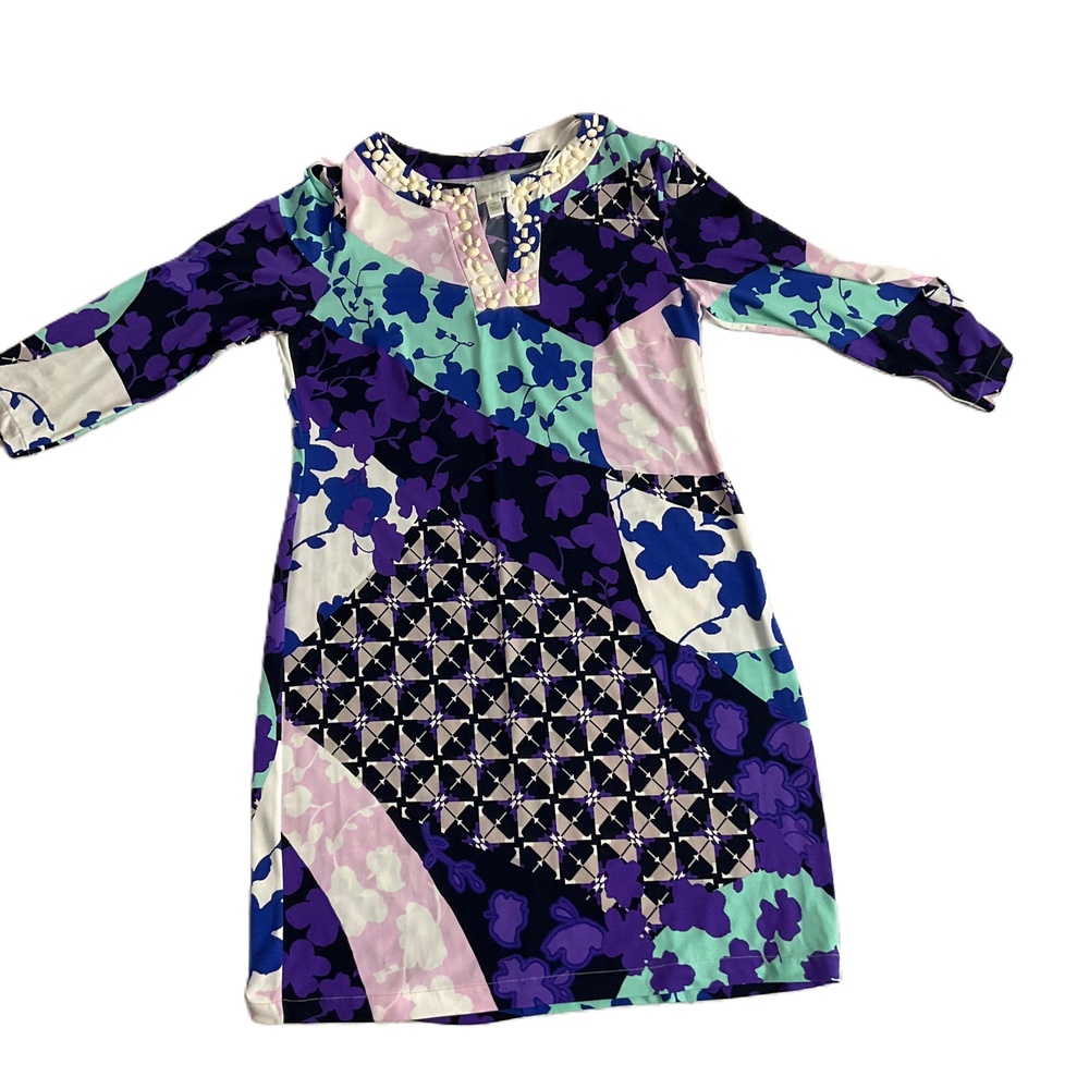 Donna Morgan Multicolored Patchwork Sheath Dress‎ Knee Length Size 12